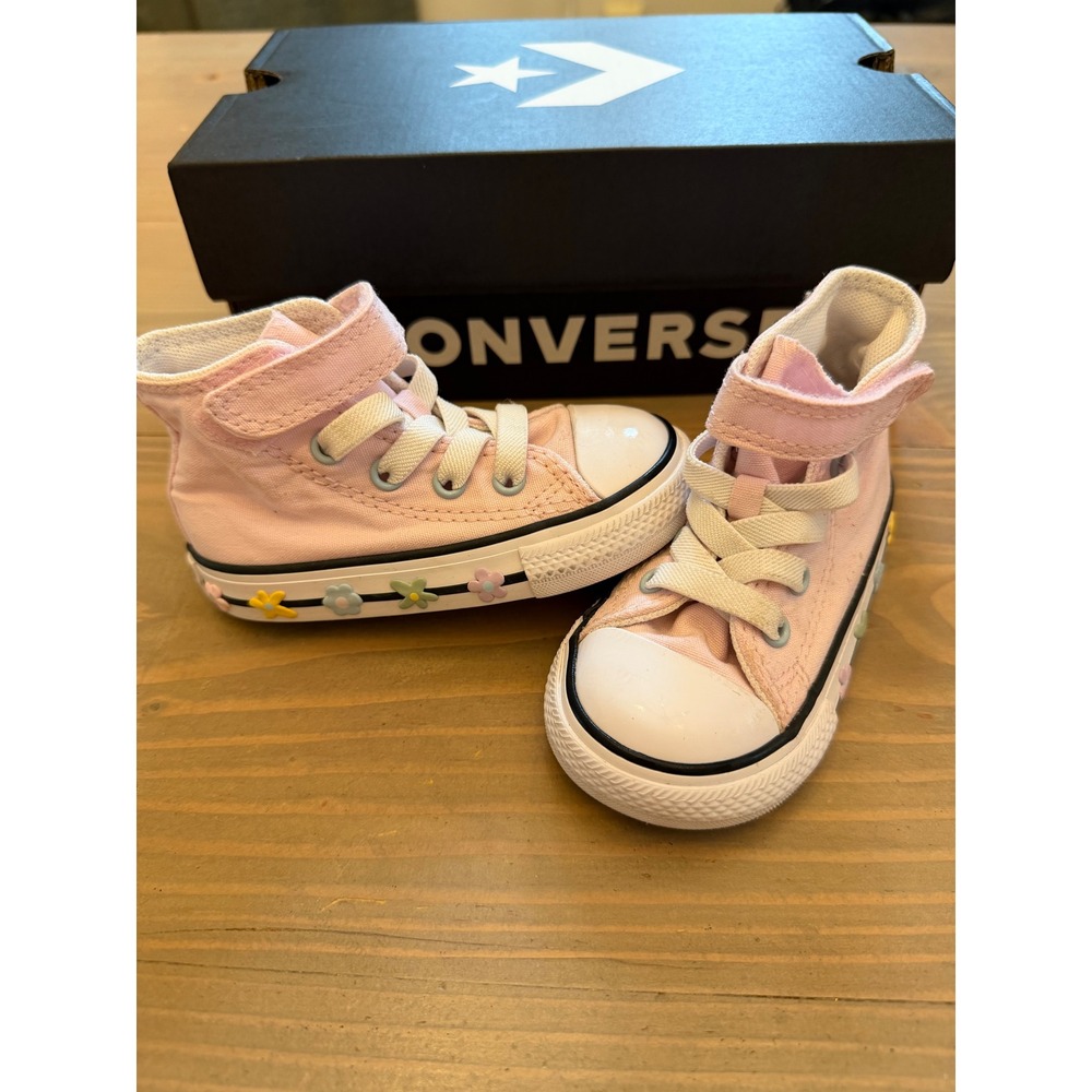 Converse Chuck Taylor All Star High Top Pink Floral Toddler Shoes Girls 5c 5
